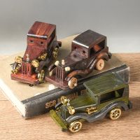 Car Model Wooden Ornament Craftwork Accs Retro Creative Gift Statue Collection for Office Desktop Car Birthday Cafe Shop Gift