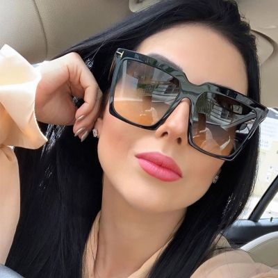 Square Sunglasses Women 2022 Vintage Brand Oversize TF Women 39;s Sun Glasses Black Gradient Female Glasses Men.s Oculos UV400