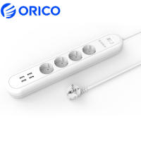 ORICO 4AC 4USB ปลั๊กซ็อกเก็ตไฟฟ้า EU ปลั๊กไฟสำหรับสำนักงานบ้านป้องกันการโอเวอร์โหลดปลั๊กไฟ S