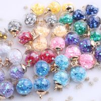 10pcs Transparent Star Sequin Clear Glass Ball DIY Handmade Confetti Sequin Glitter Crystal Ball Jewelry Pendant Christmas Decor