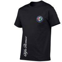 2023 NewSummer Alfa Romeo เสื้อยืดแข่งรถโลโก้พิมพ์ผู้ชายผู้หญิงสบายๆแฟชั่นขนาดใหญ่ O-คอผ้าฝ้าย100 เสื้อยืดประเดิมท็อปส์เสื้อผ้า