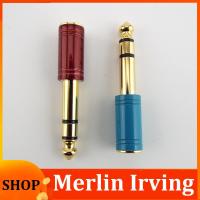 Merlin Irving Shop 6.35mm Male Stereo Plug To 3.5mm Female Jack Audio Connector Headphone Amplifier Adapter Microphone AUX 6.35 3.5mm