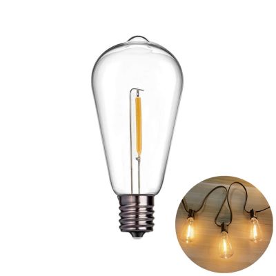 E12 Base LED String Light Bulbs Warm White Bulbs ST38 LED Edison Replacement Light Bulbs String Lights for Indoor Outdoor