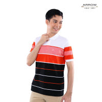 ARROW เสื้อโปโล  ทรง Comfort  สีขาว ริ้วส้ม รหัส MPCC530-WH