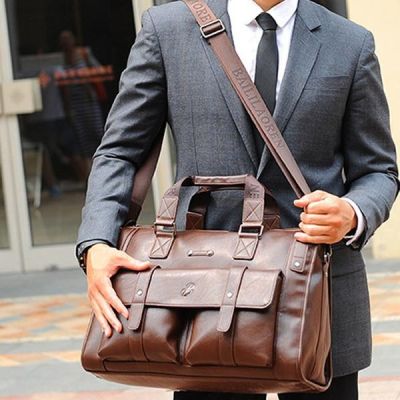 กระเป๋าเอกสารกระเป๋าแล็ปท็อปย้อนยุคนักธุรกิจผู้ชายความจุสูงกระเป๋าถือกระเป๋าเดินทางแนวนอน