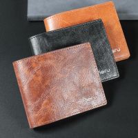 Mens Faux Leather Wallet New Short Casual Mens Coin Purse Large Capacity Horizontal Money Bag Designer Wallet Billetera Hombre Wallets