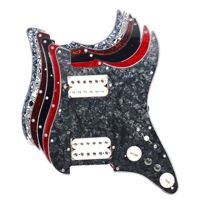 Alnico 5 Prewired Strat Pickguard Coil Splitting Pickguard HH Loaded Pickguard with Humbucker Pickups Set Multi Colour