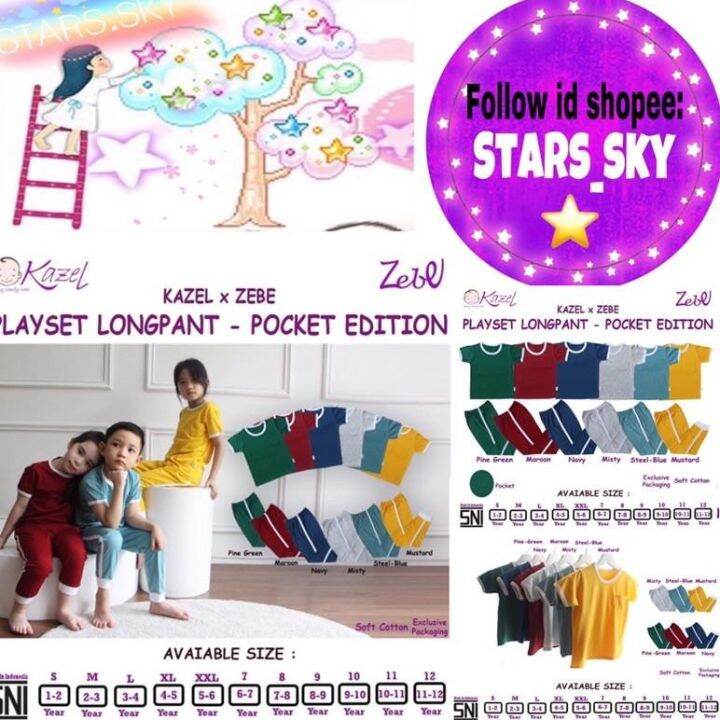 แบรนด์เทศกาล-kazel-x-zebe-playset-longpants-pocket-edition-เสื้อเชิ้ตสูท-สําหรับเด็ก