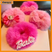 SHENGZU ตุ๊กตาผ้าพลัฌ ตุ๊กตาบาร์บี้ scrunchie แฟชั่นสำหรับผู้หญิง สีทึบทึบ ยางรัดผม ที่มัดผม หางม้าหางม้า เชือกรัดผม สำหรับผู้หญิง