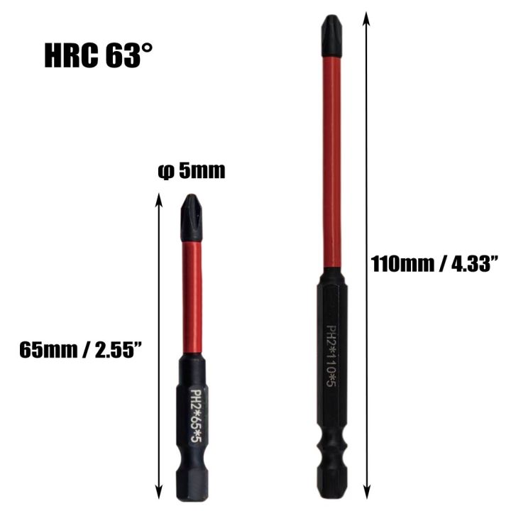 2pcs-ph2-screwdriver-bits-magnetic-cross-head-hrc63-degree-multipurpose-65-110mm-for-electric-impact-driver-hand-drill-tools-screw-nut-drivers