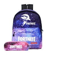 Fortnites เด็กกระเป๋าเป้สะพายหลังเด็กชายหญิงกระเป๋าเป้เกมกระเป๋าเป้สะพายหลัง Starry Sky ที่มีสีสันกล่องดินสอกระเป๋าเป้สะพายหลัง2ชิ้นชุด