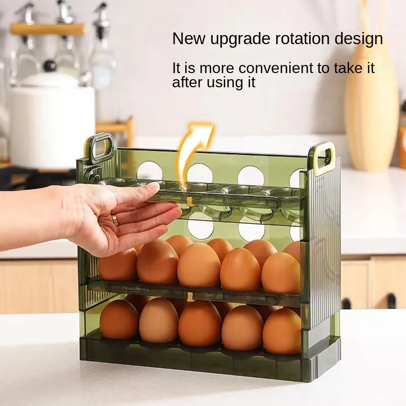 3 Layer 30 Kitchen Egg Storage Box Holder Refrigerator Plastic Egg Tray  Transport Box Organizer for Fridge Container Portable