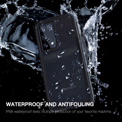 เคส Fashion2023waterproof สำหรับ Samsung S21 Ultra เคสแบบใสกันฝุ่นเคสดำน้ำ Funda สำหรับ Samsung Galaxy S21 Plus เคส Coque