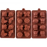 GL-แม่พิมพ์ ซิลิโคน รูป แมลงเต่าทอง ผีเสื้อ ดอกไม้ 8 ช่อง (คละสี) ladybugs, butterflies and flowers silicone mold