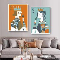 Modern Abstract Poker King Queen Couple Love Poster Hd Print Wall Art Picture Canvas Painting Wedding Hippie Home Decor No Frame