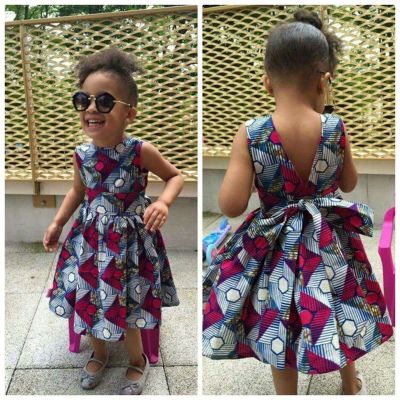 1 6 Years Girls Casual Dress Toddler Baby Kids Girls African Dashiki 3D Digital Print Princess Dress Girls Clothes Africa