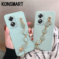 KONSMART เคสสำหรับ OPPO A38 A78 A78NFC 4G A58ใหม่เคส OPPOA78ปลอกซิลิโคนนิ่ม2023ใหม่ OPPOA58NFC พร้อมสร้อยข้อมือลวดลายกรอบ