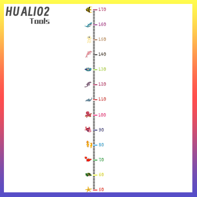 สติกเกอร์การ์ตูน HUALI02ติดกำแพงวัดความสูงรูปสัตว์ก้นทะเลแบบไม้บรรทัดแผนภูมิง่าย DIY