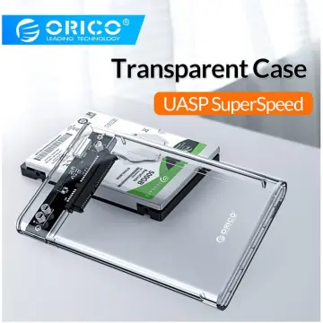 SSD Enclosure, USB3.0 External Hard Drive Case 5Gbps Plastic Plug And Play  Easy To Install For 2.5inch Hard Disk Transparent Grey 