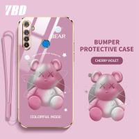 เคสโทรศัพท์ YBD สำหรับ OPPO Realme 5 Pro Realme XT K5 Realme 5i 5S 6i C3 C3i Realme Narzo 10 10A 20A ไล่ระดับสีเคสโทรศัพท์หมีรุนแรงการ์ตูนนิ่มโปร่งใสกันกระแทกพร้อมเลนส์คลุมทั้งหมดกรอบป้องกันกล้อง