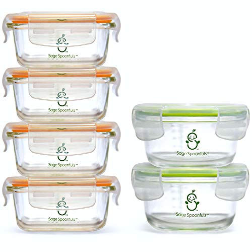 10-Piece Baby Food Maker Set with Glass Baby Food Containers - Sage  Spoonfuls