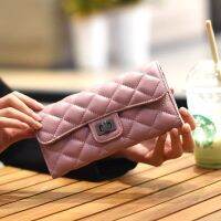 2023 New★ Xiaoxiang long wallet women 2021 new rhombus long wallet sheepskin clamshell button handbag European and American leather wallet