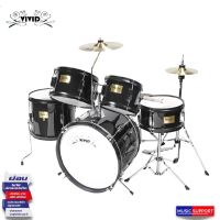 กลองชุดเด็ก VIVID - JUNIOR DRUM SET สีดำขอบเหล็ก