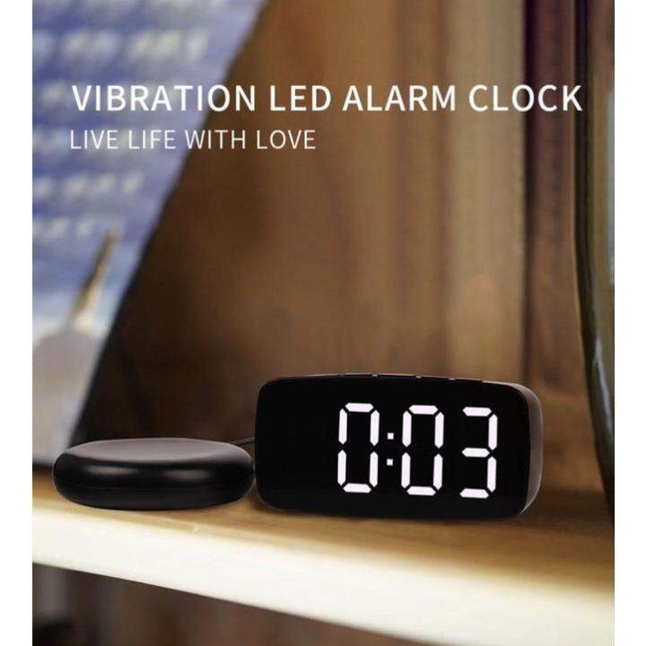 Led Digital Alarm Clock With Bed Shaker Vibrator for Heavy Sleepers USB/Battery for Students or