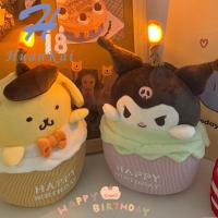 HK เค้กวันเกิดร้องเพลง LED 20ซม. ตุ๊กตาการ์ตูนของเล่น Kuromi Cinnamoroll ยัดไส้ของตกแต่งตุ๊กตาน่ารักของขวัญวันวาเลนไทน์