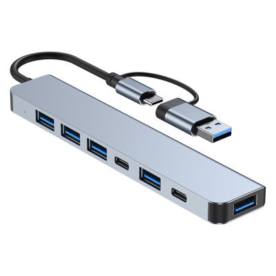 การจัดเก็บขนาดใหญ่ความเร็วสูงไดรฟ์ฟรีประหยัดพื้นที่ที่มีประสิทธิภาพสถานีเชื่อมต่อ7 In 1 USB3.0ประเภท-C อินเตอร์เฟซหลายแยก USB OTG Hub อุปกรณ์คอมพิวเตอร์สถานีเชื่อมต่อสูง