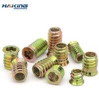 【CW】 5/10/20 Pcs Zinc Alloy Nuts Plated Carbon Socket Drive Insert Threaded Wood