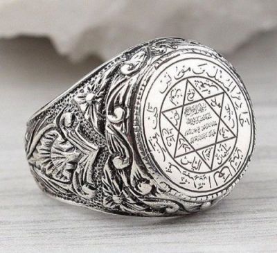 [MM75] แหวนเครื่องประดับคลาสสิกดาวของเดวิดคำโบราณแหวนสไตล์วินเทจสำหรับผู้ชาย