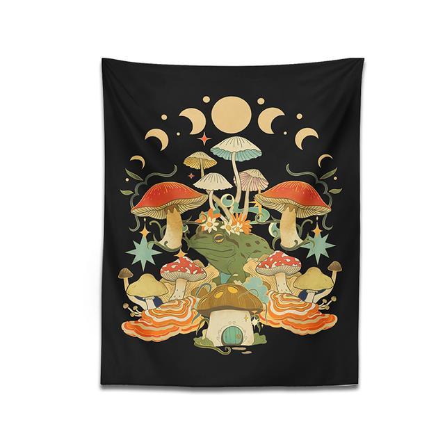 pilz-frosch-wandteppich-h-ngen-mond-phase-mystic-witchy-goblincore-sthetische-schlafzimmer-wohnzimmer-wand-teppich-wohnkultur