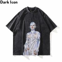 ♙✳ เสื้อยืดแขนสั้น ผ้าฝ้าย พิมพ์ลายหุ่นยนต์ Dark Icon สไตล์ฮิปฮอป ฮาราจูกุ โอเวอร์ไซซ์ เหมาะกับฤดูร้อน สําหรับผู้ชาย 2022