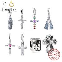 FC Jewelry Fit Original Pan Charms Bracelet 925 Silver Faith Bible Butterfly Cross Bead For Making Women Christian Berloque DIY