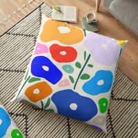 แฟชั่น Marimekko ดอกไม้สวนแบบโยนหมอนครอบคลุมกำมะหยี่หมอนครอบคลุมตารางหมอนครอบคลุมเบาะครอบคลุมโซฟาตกแต่งบ้าน