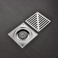 304 Stainless Steel Square Shower Grille Drain Plug Tile Floor Insert Square Drain Grille Bathroom Drain Pipe Drain Filter Traps Drains