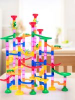 ◕▲◘ Childrens ball track slide rotating marble rolling assembly building tower 3 to 6 years old boys educational toys