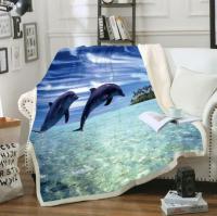 Dolphin 3D print fashion fleece blanket for bed bedspread Sherpa blankets