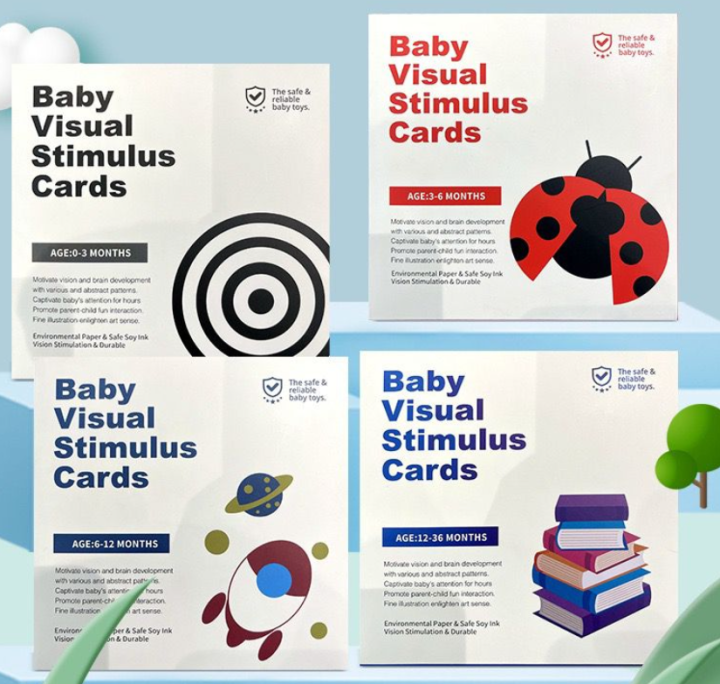 Newborn Baby Visual Stimulation Flash Cards Montessori High Contrast