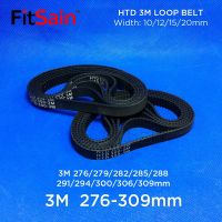 ⊙ FitSain-HTD 3M Timing Belt 276/279/282/285/288/291/294/300/306/309 Rubbe Toothed Belt Closed Loop Synchronous Belt pitch 3mm