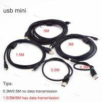 USB Mini Charging Data Cable 0.3/0.5/3M/5M  T Port Connectors To Extend Car DVR Digital Camera Wire YB1TH