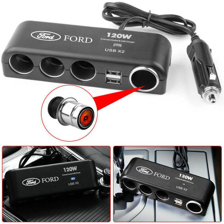 4in1 Car Charger Adapter Lighter Multi Socket Splitter Dual Usb Power