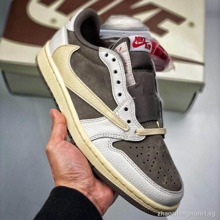 Limited Time Offer 】Travis Scott X Air J 1 Low OG Reverse Mocha White Brown  Basketball Shoes Men Sneakers Shoes Women 