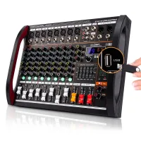 8 Channel Digital Audio Mixer Mixing Console bluetooth USB Computer Power Live Broadcast Recording DJ Equipment Professional