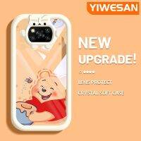 YIWESAN เคสสำหรับ Xiaomi POCO X3 Poco X3 NFC Poco Pro เคส X3เคสการ์ตูนวินนี่ช้อนส้อมมีดหมีพูห์เคสโทรศัพท์แบบใสซิลิโคนนิ่มสีสันสดใสเลนส์กล้องถ่ายรูปมอนสเตอร์ตัวน้อยปิดคลุมป้องกันการกระแทกใส