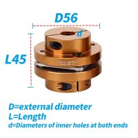 D56L45 Flexible Coupler Flange Diaphragm Connector Single Shaft Coupling Keyway Aluminum Rigid Elastic Steppedclutch Clamping