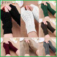 QIZUI Gifts Clothing Winter Warm Knitted Gloves Fingerless Mitten Women Lady