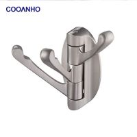 COOANHO Swivel Hook Solid Metal Foldable Towel Hook Swivel Arm Swing Arm Triple Coat Hook Hanger Wall-Mounted