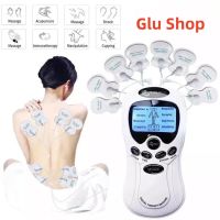 Glu Shop Electronic Pulse Massager 8 Modes Tens EMS Acupuncture Digital Massage Machine Electrical Muscle Stimulator เครื่องนวดชีพจรอิเล็กทรอนิกส์ความถี่ต่ำกายภาพบำบัด 8 โหมดสิบ EMS การฝังเข็มเครื่องนวดดิจิตอลเครื่องกระตุ้นกล้ามเนื้อไฟฟ้าสำหรับอาการปวดหลั